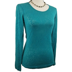 Mudd womens Tee, teal Size Medium Top Semi-Sheer